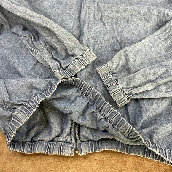 Vintage Tommy Hilfiger Denim Jacket Harrington 90s Crest Logo Full Zip Men‎ Sz L - Picture 4 of 11